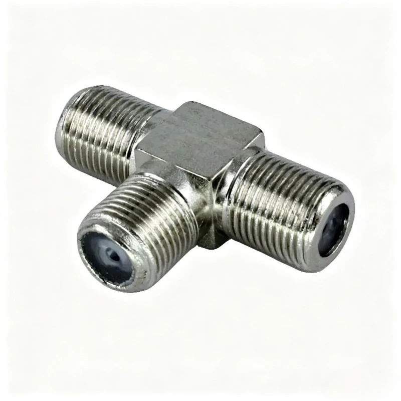 F Type 2 Way Splitter 1 Female to 2 Female F Jack Adapter RF Coaxial TV Splitter for MATV CCTV Antenna 75 Ohm