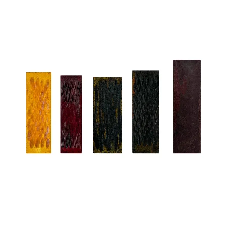 Colored bone slice material, suitable for making custom knife handles, artistic sculptures and guitar decorations.