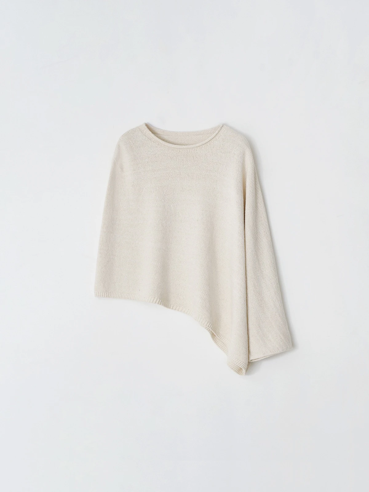 Ele round Ne غير متناظرة محبوك الكتان كيب TopMoiaSpring Commute SleLoose FitLong Sve Color #5