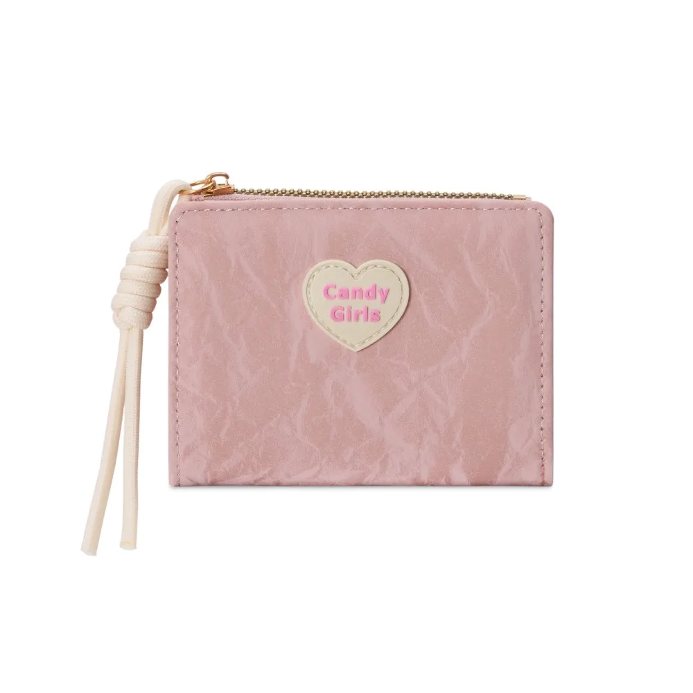 

New Multiple Card Slots Short Wallet with Heart Shape Cartoon Heart Card Holder Coin Purse Women Girls