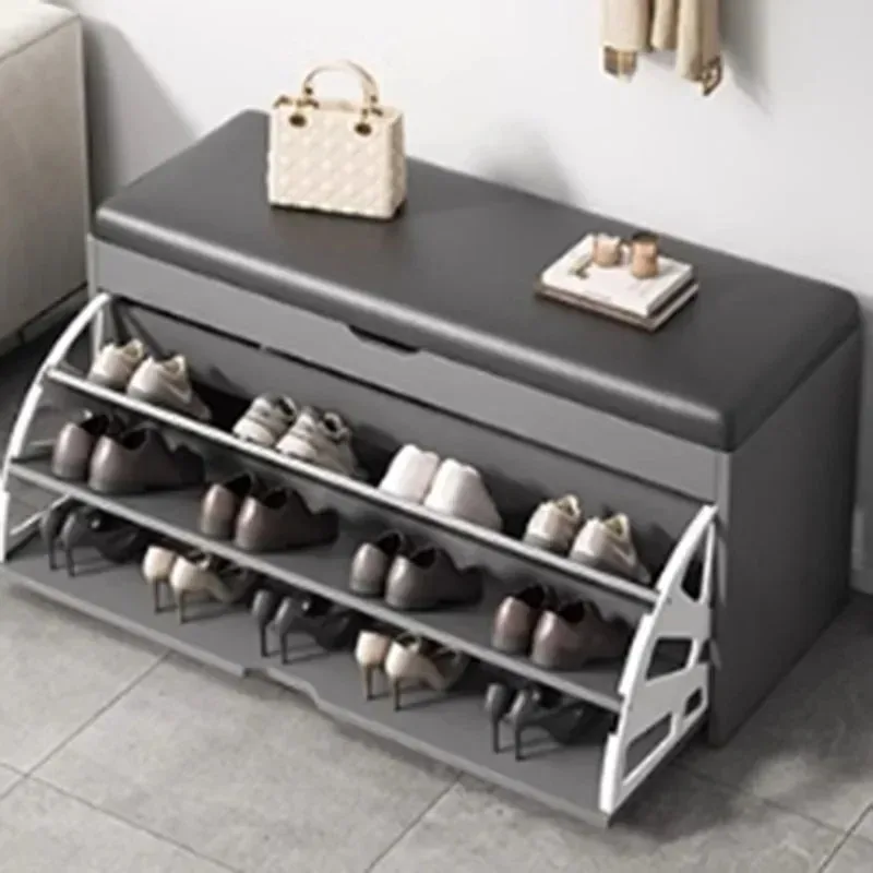 

With Seat Low Shoe Cabinets Luxury Stool Design Mobile Bedroom Display Shoe Cabinets Accent Unique Gabinete Room Decorations