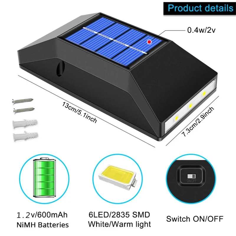 Solar Wand leuchten im Freien ip65 wasserdicht solar betrieben auf und ab Veranda Zaun helles Licht für Hinterhof Terrasse Garage Zaun