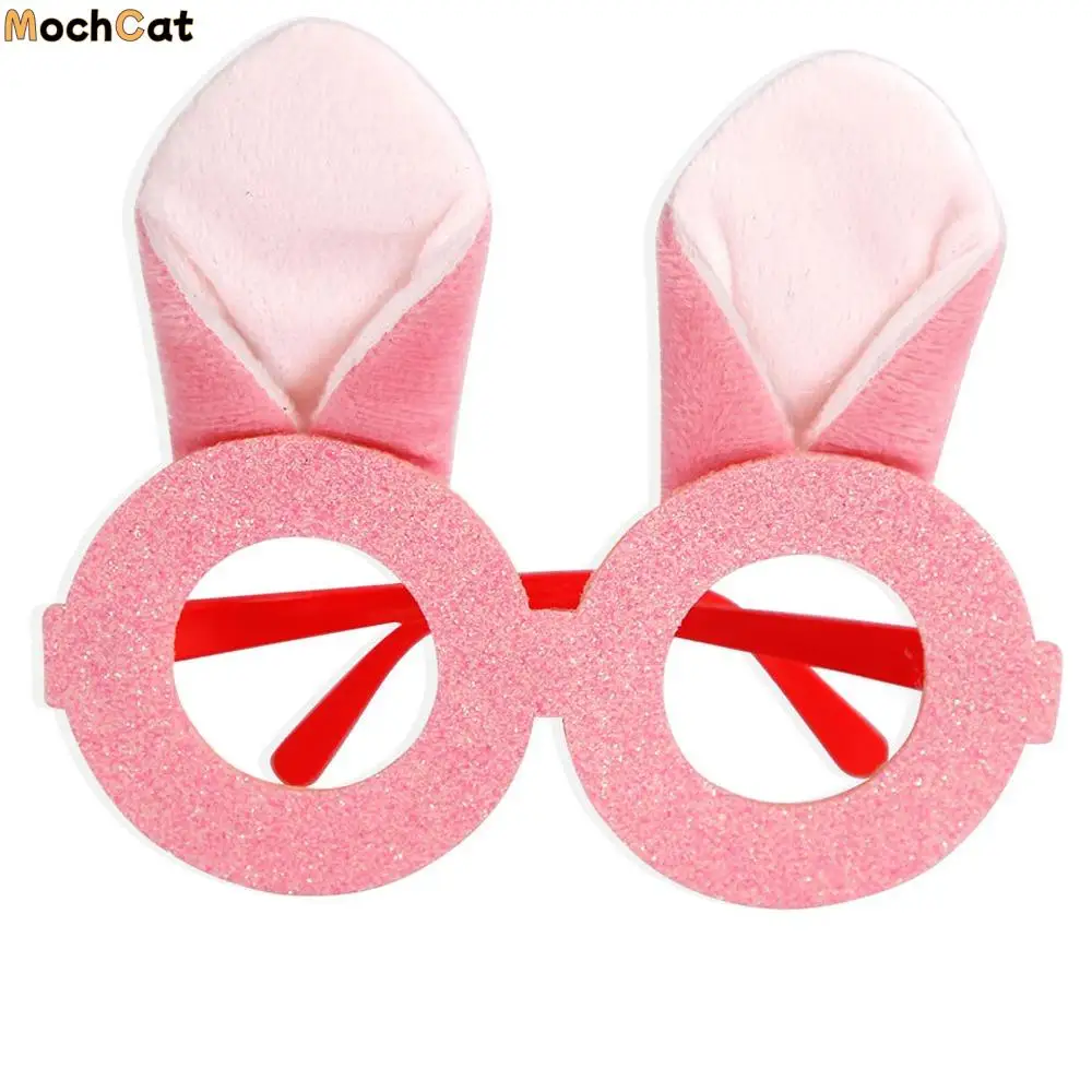 

Funny Cute Easter Glasses Frame Plush Exquisite Easter Bunny Ears Glasses Handmade Costume Eyeglasses Adults and Children