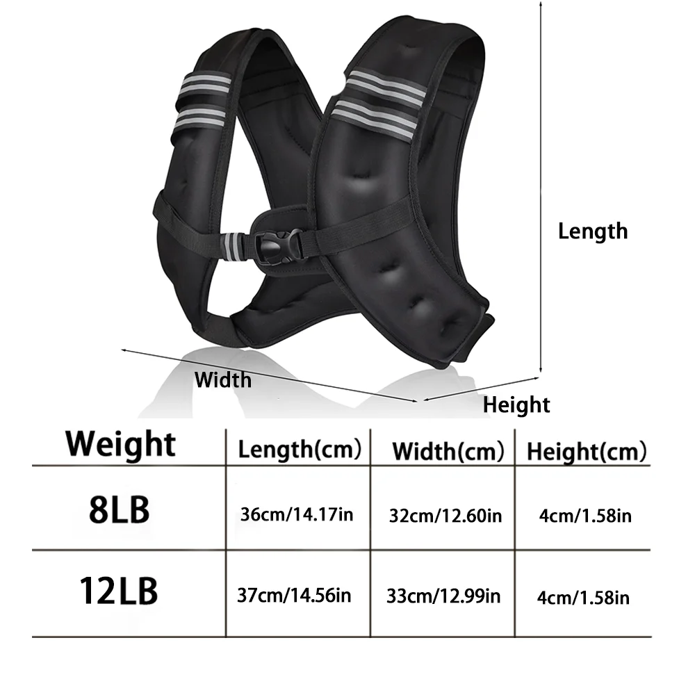 Weighted Vest for Men Women, 8lbs/12lbs Weights Included, Workout Equipment Strength for Training Workout, Jogging, Cardio,Walk