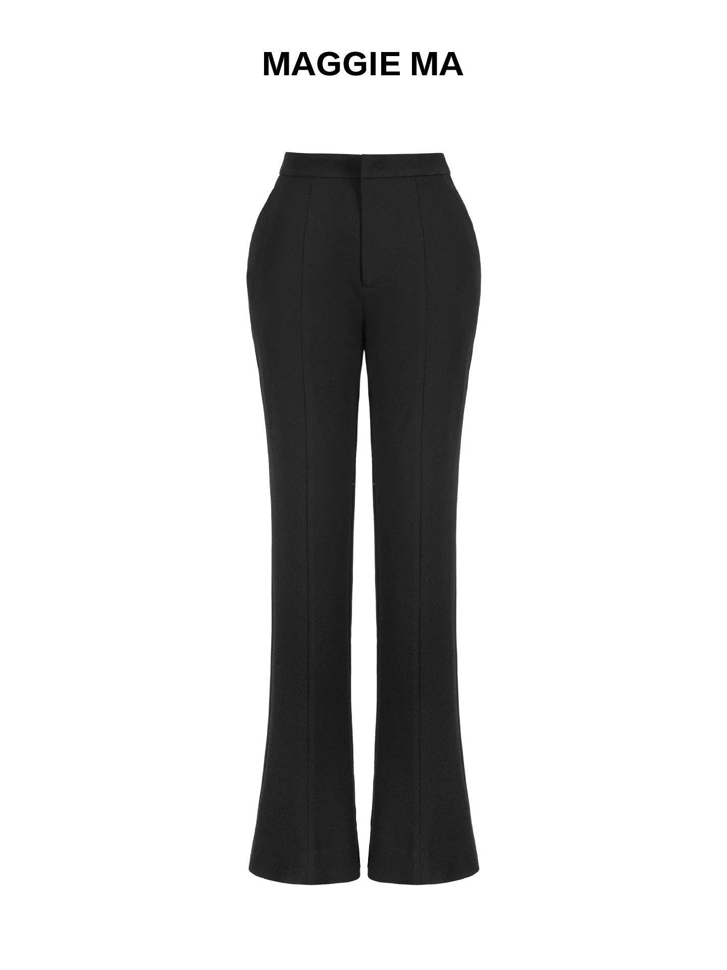 

Black Flared Pants Suit Pants High Waist Slim Fit Commute Style Polyester Blend Fiber No Stretch Spring Season