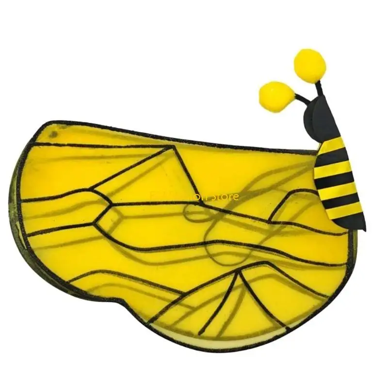 Y5GC 3Pieces Bumblebees Costume for Kids Adult Angel Wand Butterfly Wing Bees Headband Halloween Party Cosplay Props