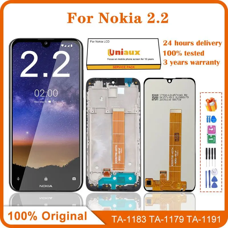 

5.71" Original For NOKIA 2.2 LCD TA-1183 TA-1179 TA-1191 TA-1188 Display Touch Screen Digitizer Replacement Screen For Nokia 2.2