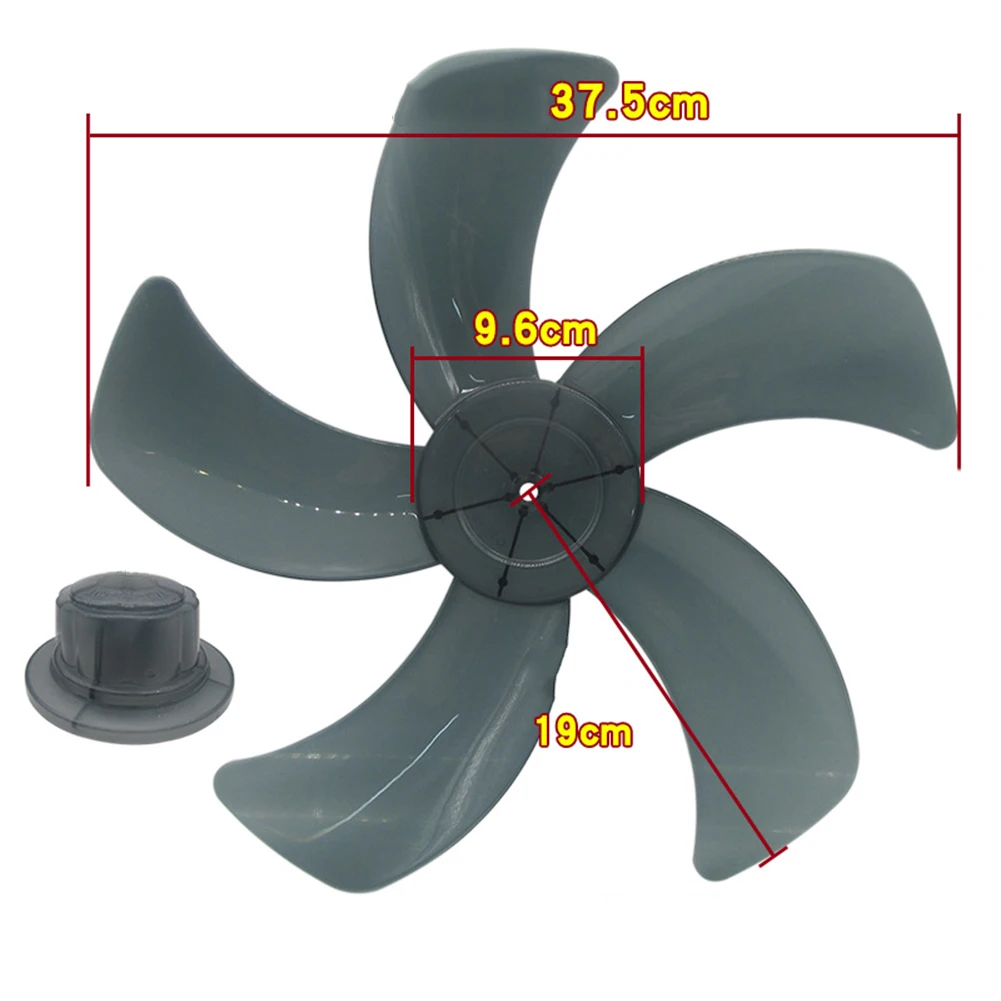 16 inch Plastic Fan Blade Five Leaf Floor Fan Wind Blade Standing Pedestal Fan Blade With Nut Cover Electric Fan Accessories