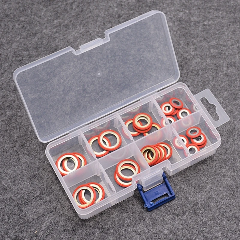 30 Pieces/Set Automotive Air Conditioning System Sealing O-ring Kit Compressor Expansion Valve gaskets Pipe Head Sealing Gasket