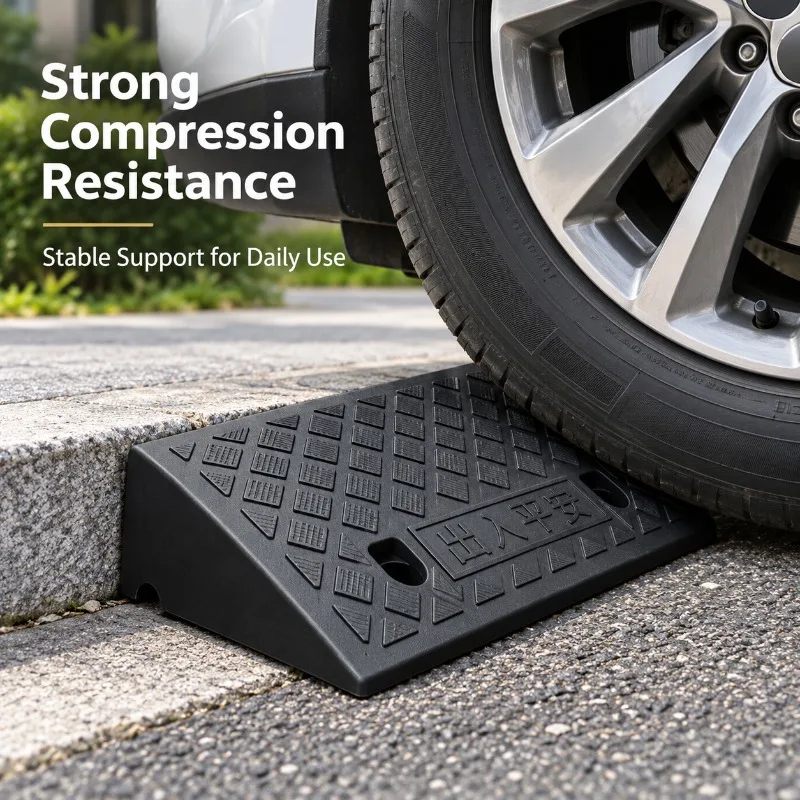 1/2/3/4PCS 70mm Plastic Curb Ramp Non-Slip Threshold Ramp for Car Bicycle Wheelchair Driveway Step Smooth Transition Access