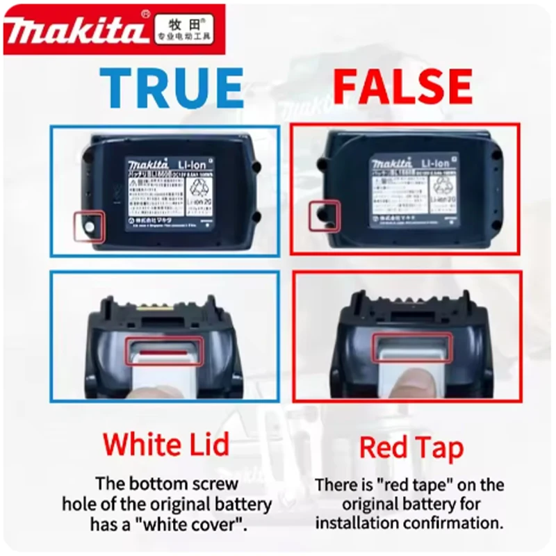 100% подлинная батарея Makita 6Ah/5Ah/2Ah для Makita 18 В BL1840 BL1850 BL1860 BL1815 BL1830B BL1850B Сменная литиевая батарея