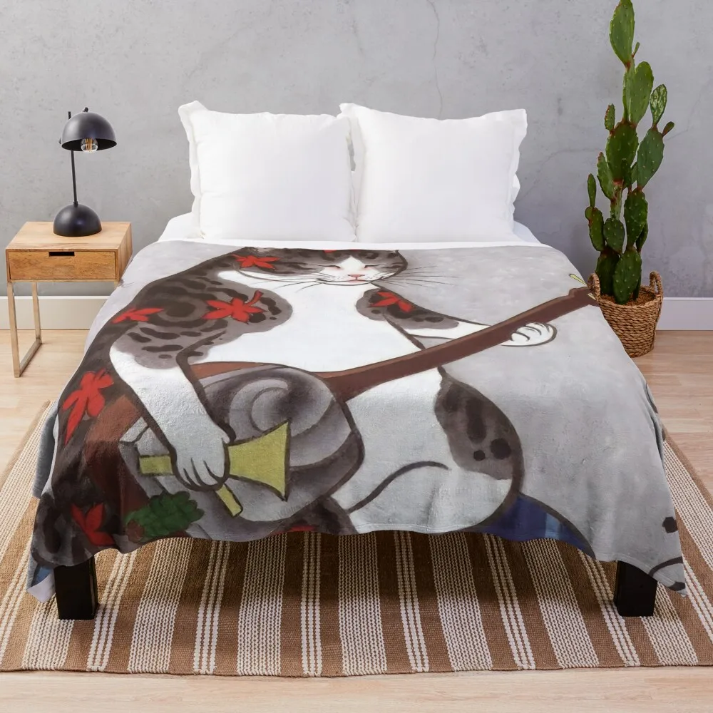 

Ukiyo e Playing Cat Japan Throw Blanket sofa bed Plaid on the sofa Decorative Sofas Blankets For Sofas Blankets