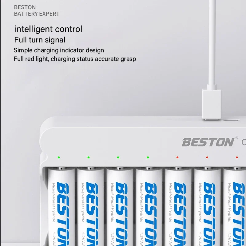 For 1.2V AA AAA Ni-MH Rechargeable Battery 4/8/12 Slot Fast Smart Intelligent Battery Usb Charger  LED Indicator Light  Charger