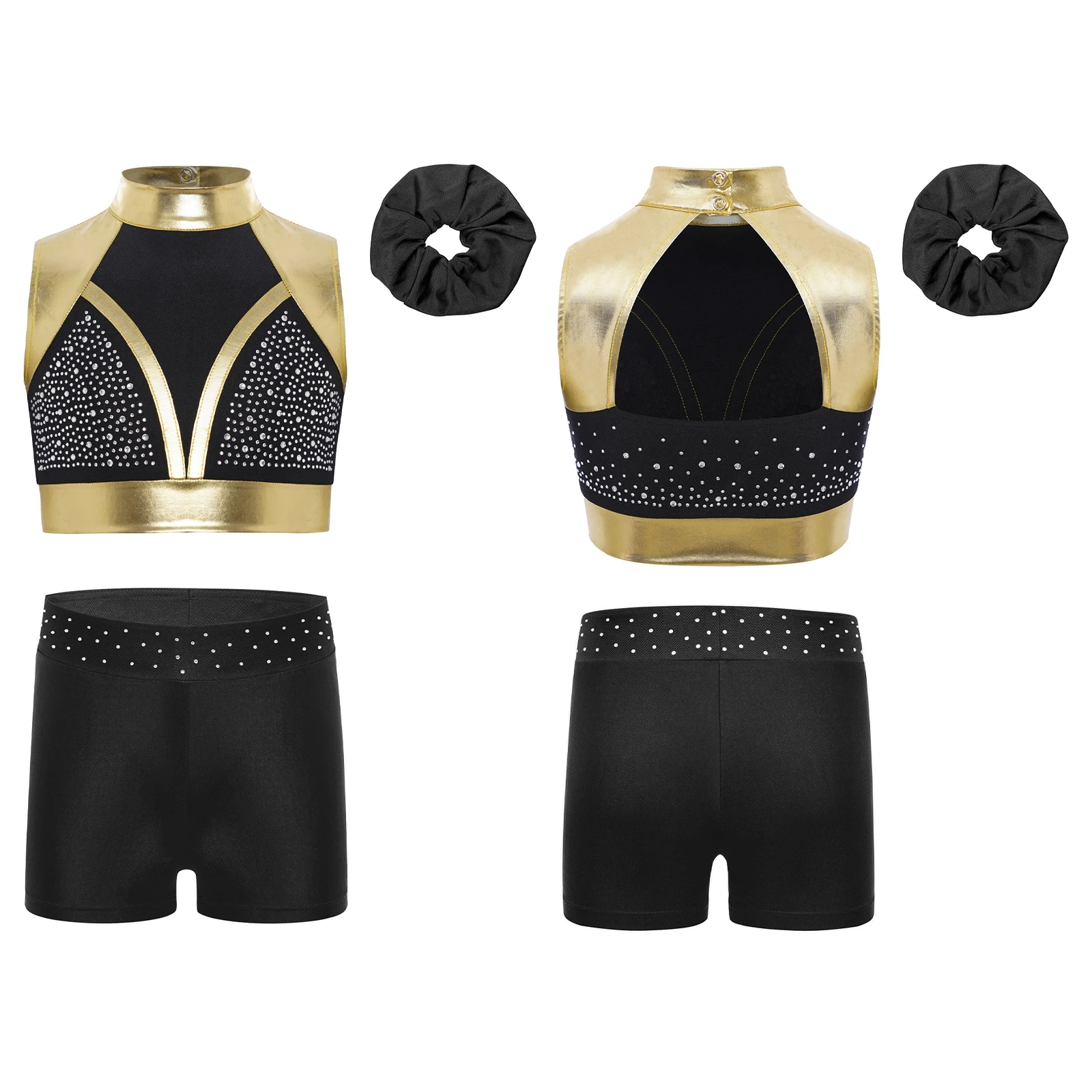 Children Cheering Team Clothes Sets Girl Kids Ballet Cheer Dance Outfits Cheerleader Costume Dancewear Cheerleading Uniform