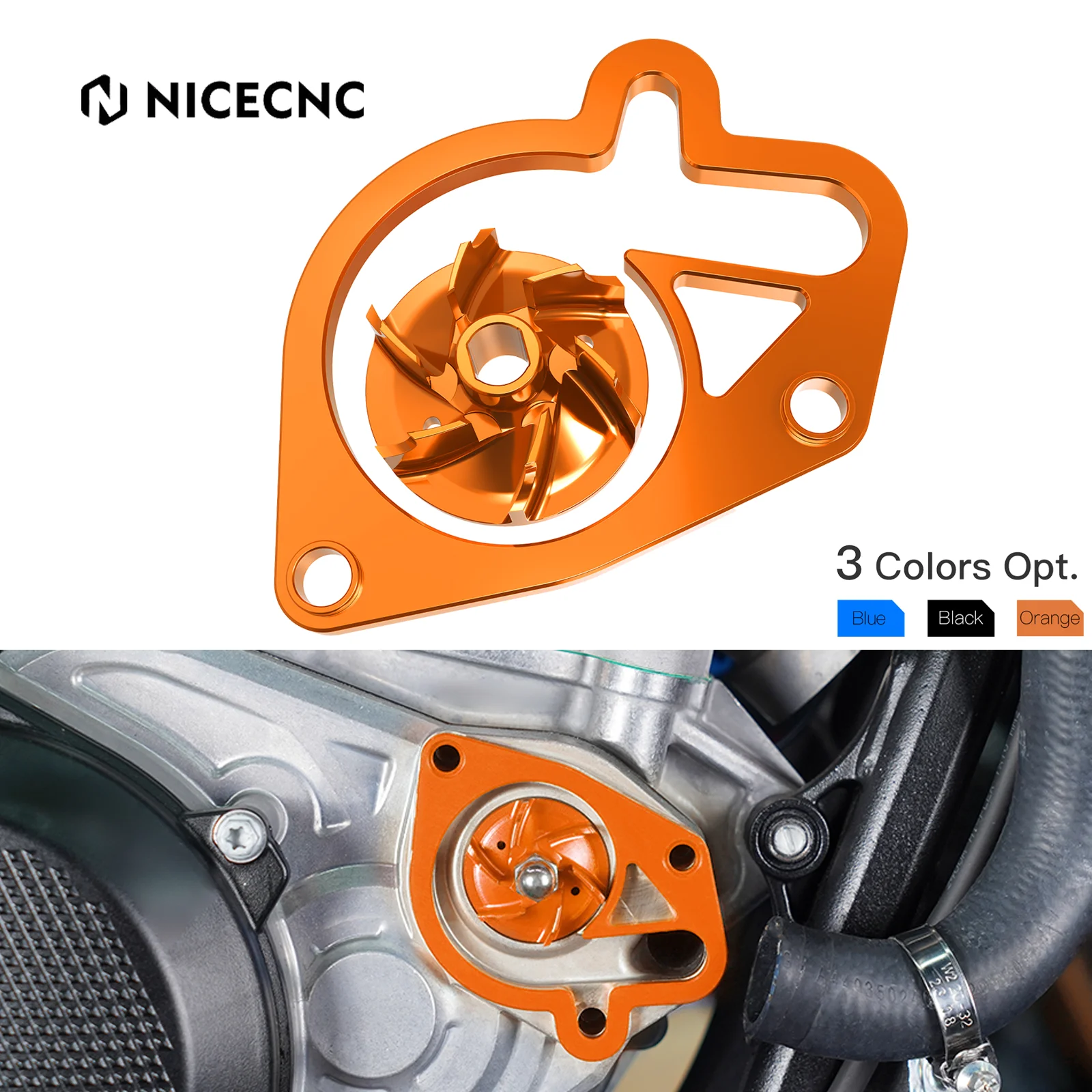 

For 2025 2024 EXC 300 XCW EXC 300 250 150 125 SX XC 2023 NICECNC Motorcycle Water Pump Cooler Impeller Spacer Kit Fast Cooling