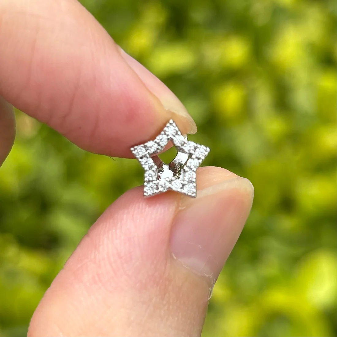 Single 3D Hollow Five-pointed Star Tooth Gem, Shiny Full Rhinestones Pentagram Cosplay Teeth Jewelry Accessory