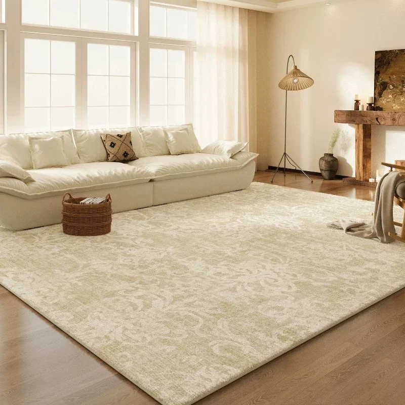 yesCream Style Carpets for Living Room Light Luxury Bedroom Decor Carpet French Art Bedside Plush Rug Soft Home Thicken Floor Ma