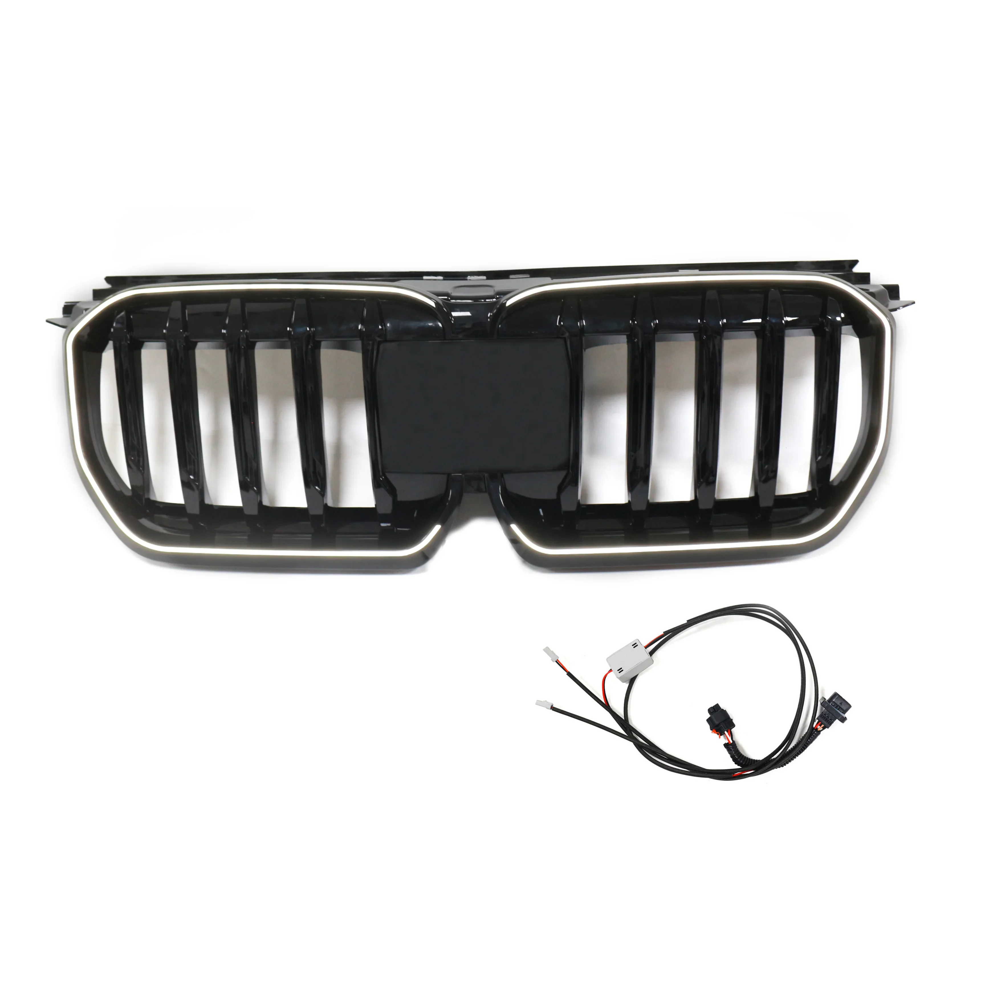 

For Car Front Bumper Grilles Single Slat LED Front Bumper Kidney Center Grille Mesh Grill For Bmw X1 U11 2023