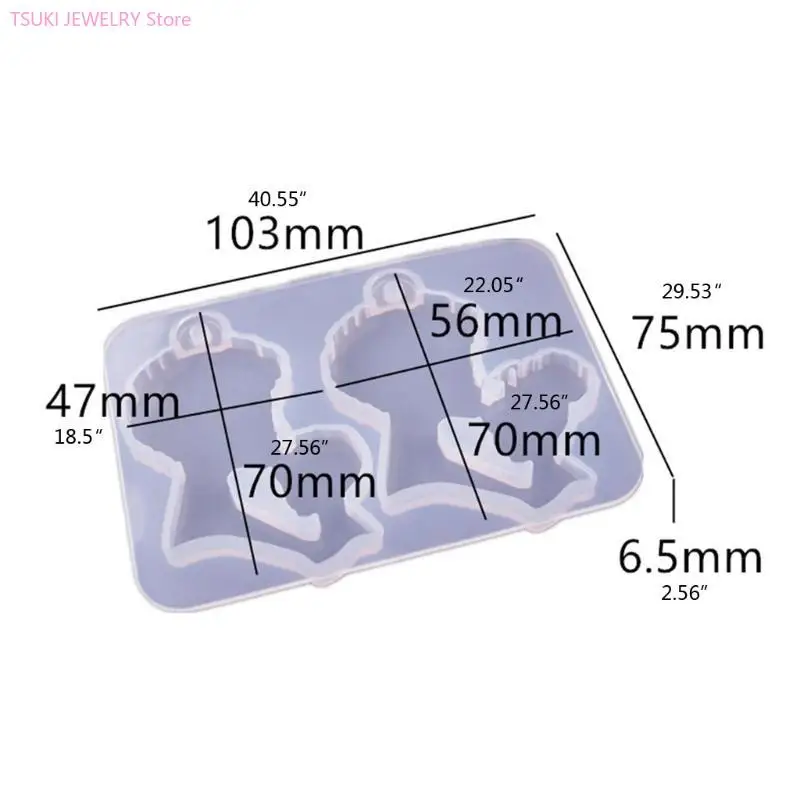 62KE DIY عيد الأم قلادة صب قالب من السيليكون عدة Keyrings فن الحرف اليدوية #6