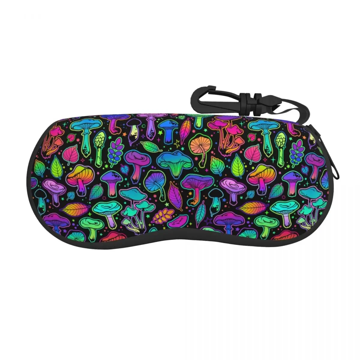 Estuche para gafas de concha de setas arcoíris mágicas psicodélicas personalizadas, estuche para gafas bohemio misterioso a la moda, caja protectora para gafas de sol