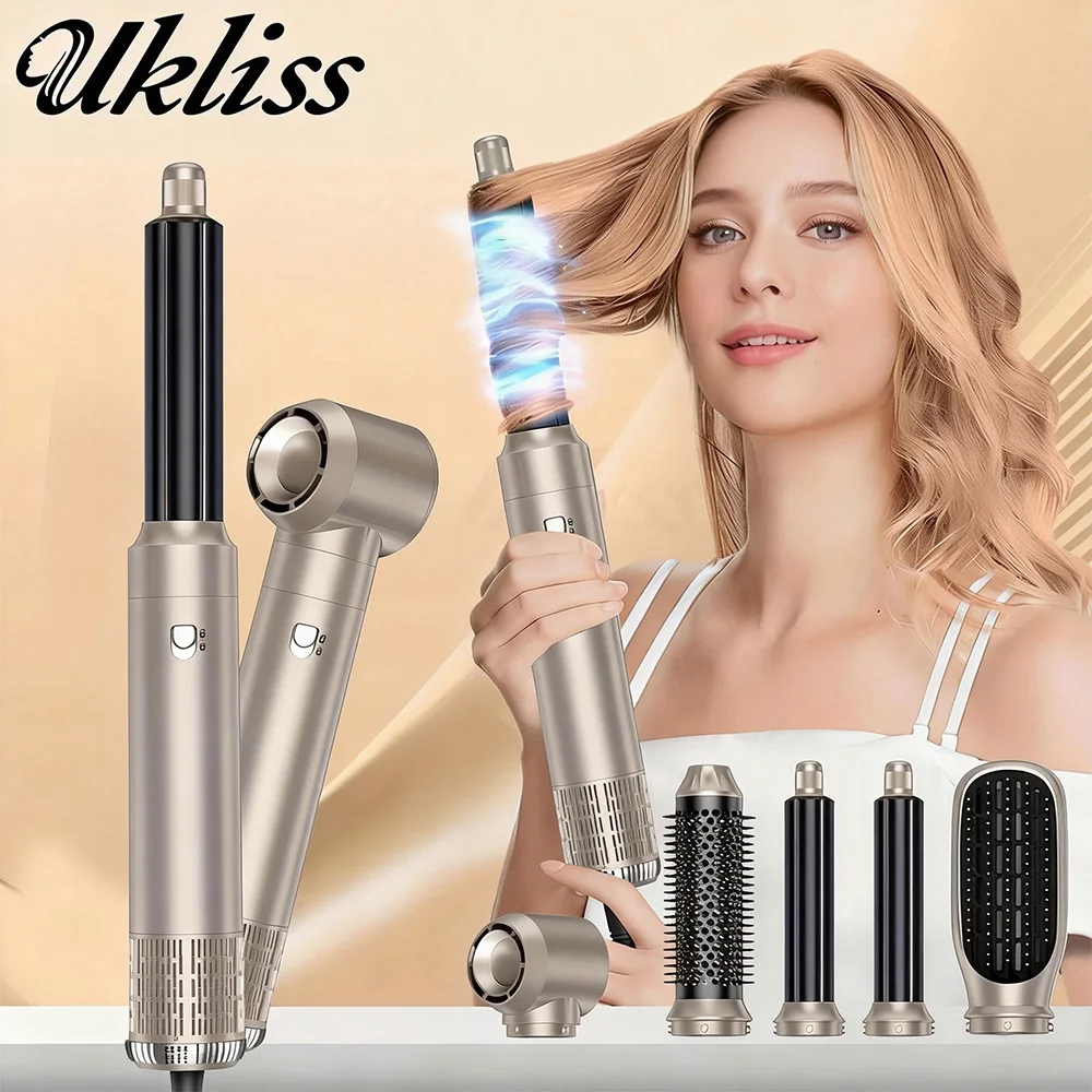UKLISS Professional Hair Dryer 5 In 1 Hair Styler Hot Air Comb Electric Hair Heating Brush High Speed Blow Dryer Hair Brush