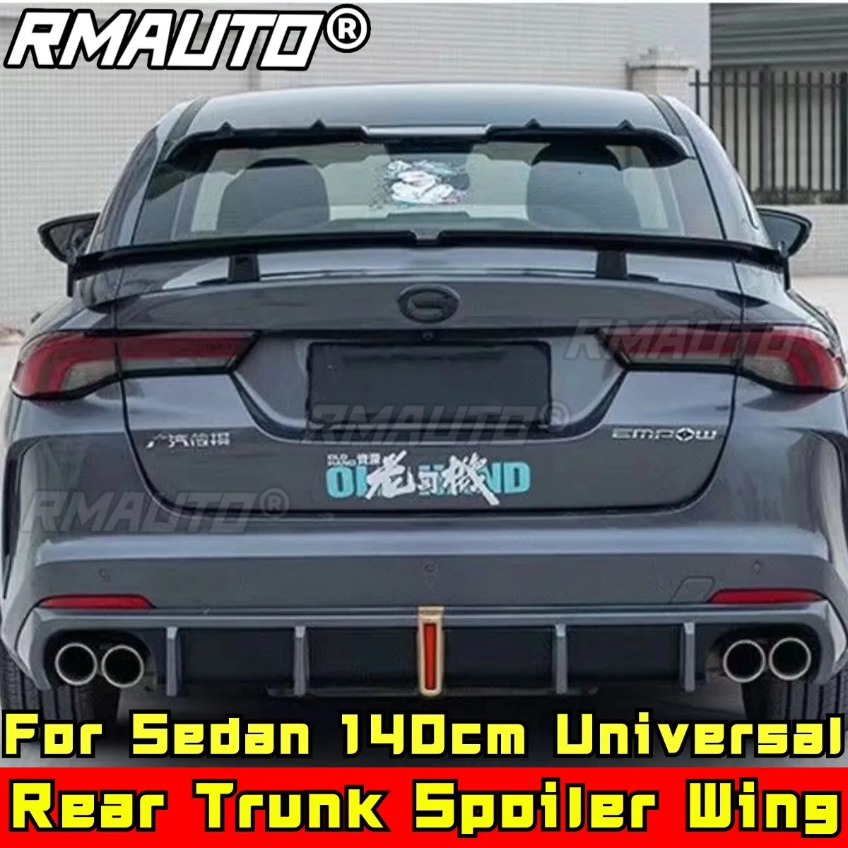 

For Sedan 140cm Universal Rear Trunk Wing Glossy Black PRO Style Rear Trunk Wing Trunk Spoiler Body Kit Car Accessories