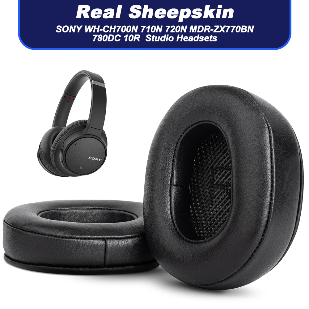 EarPads For SONY WH-CH700N CH710N CH720N MDR-ZX770BN MDR-ZX780DC Sheepskin Earmuffs Headphones Memory Covers Sponge Handmade