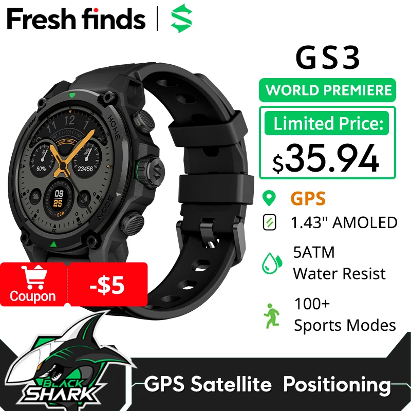 [World Premiere]Blackshark GS3 Smart Watch Global Version 1.43