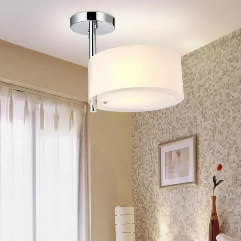 Lustres Brief Home Deco Living Room Circle Acrylic Ceiling Light Fixture Modern DIY Bedroom 3*E27 Bulb chrome iron  Lamp