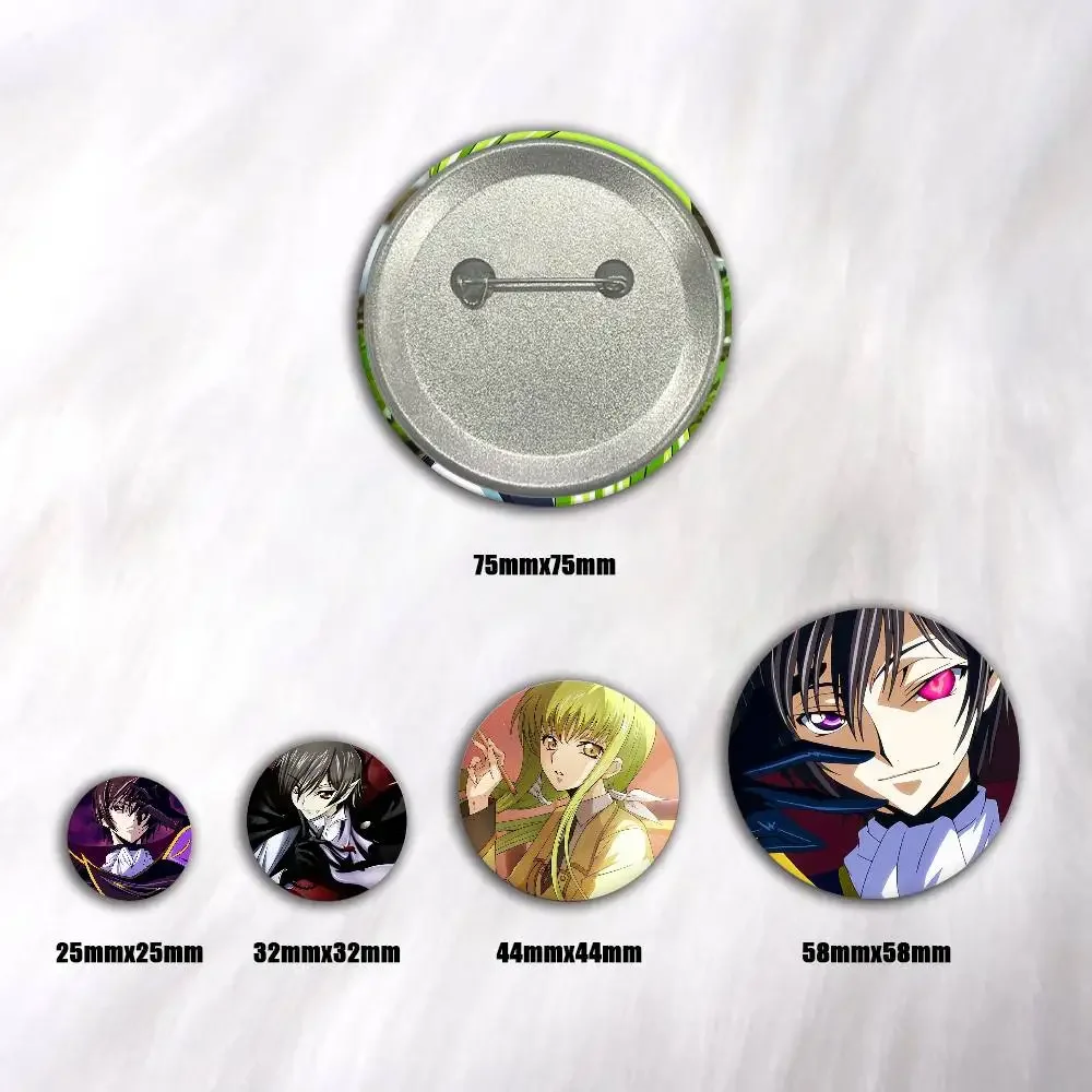 A-Code Geass Cartoon Round Brooches On Backpack Jacket Acrylic Button Pins Collection Gifts