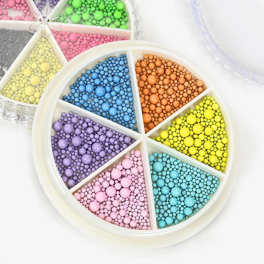 3D Macaron Caviar Beads Nail Art Decoration Steel Ball Mixed Colors Manicure DIY Designs