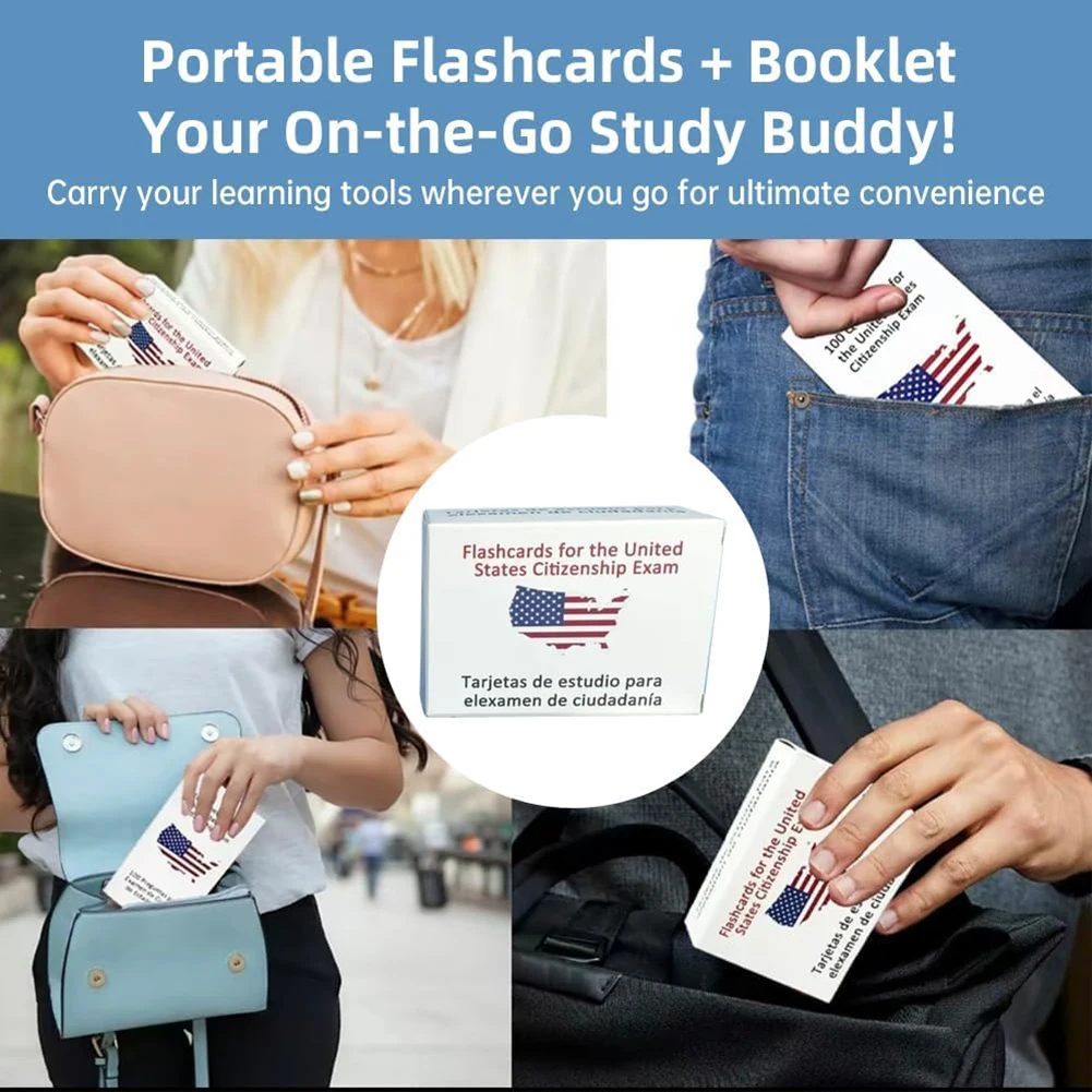 Flashcards For The US Citizenship Lightweight Portable For Test Preparing