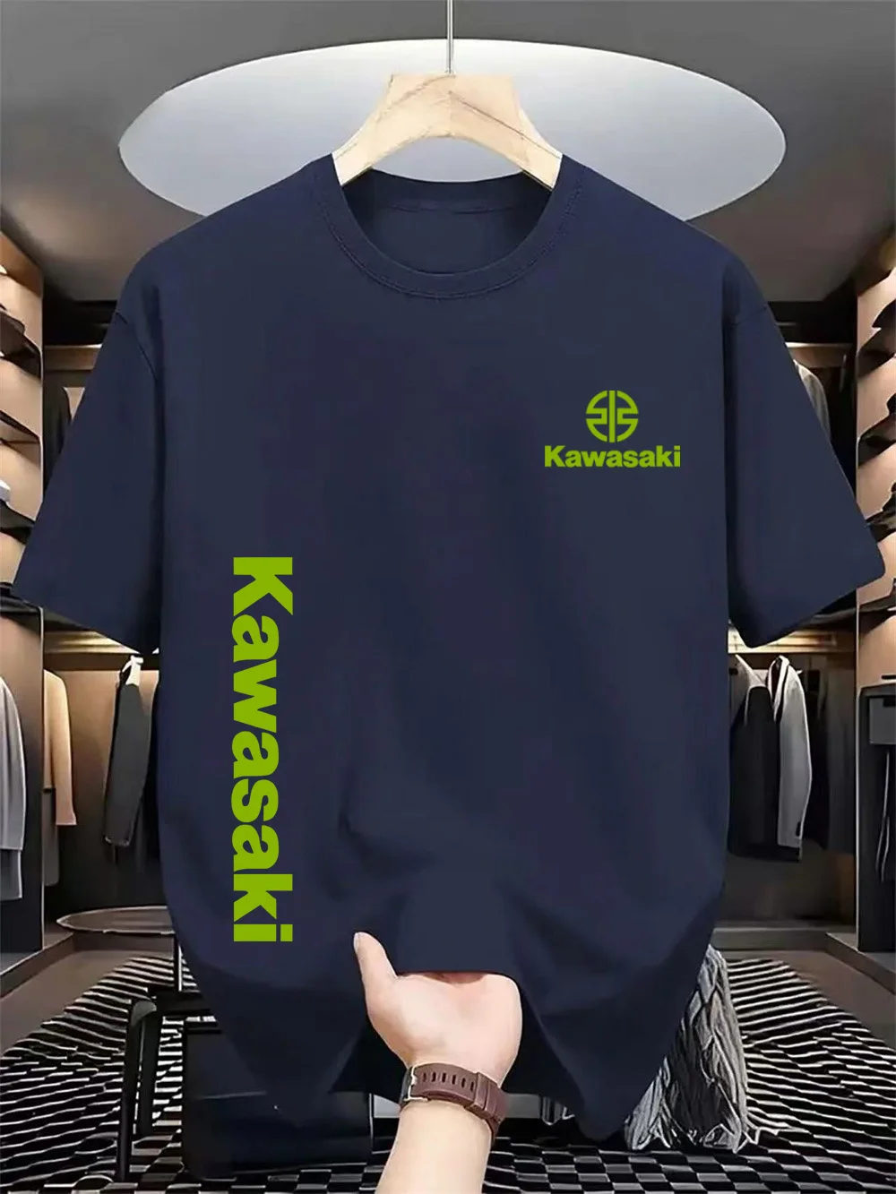 

2025 Kawasaki Men's Fast Drying Sweat Absorbing Breathable T-shirt, Street Daily Fashionable and Comfortable Casual Clothing