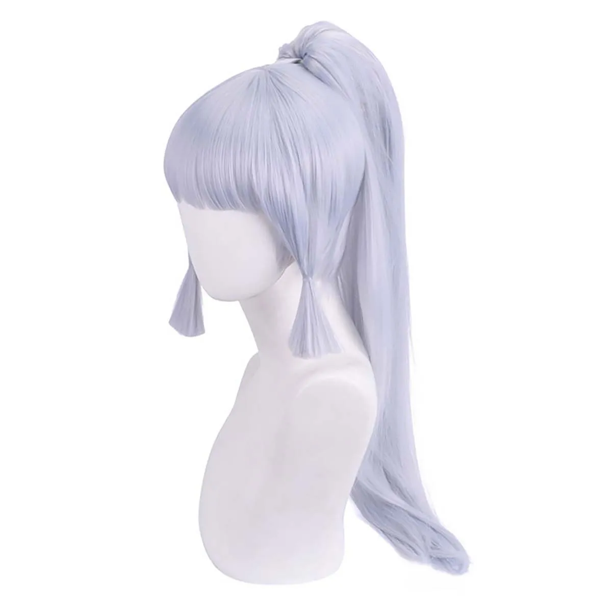 Women Genshin Impact Kamisato Ayaka Silver Blue Long Synthetic Hair Wig
