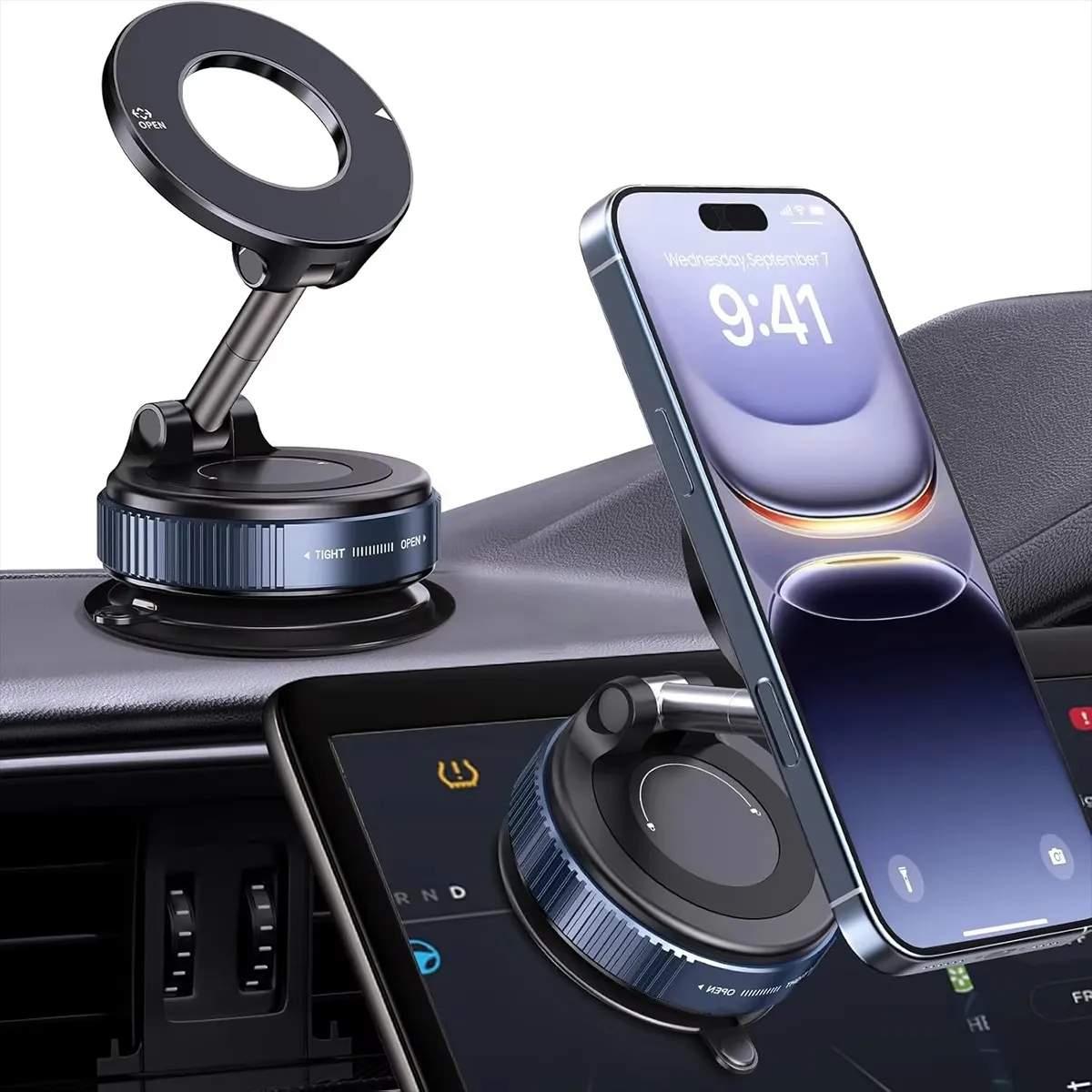 Vacuum Magnet Car Bracket Upgraded Version Multi-angles Adjustment Strong Magnetic Suck Foldable Car Navigation Phone Holder