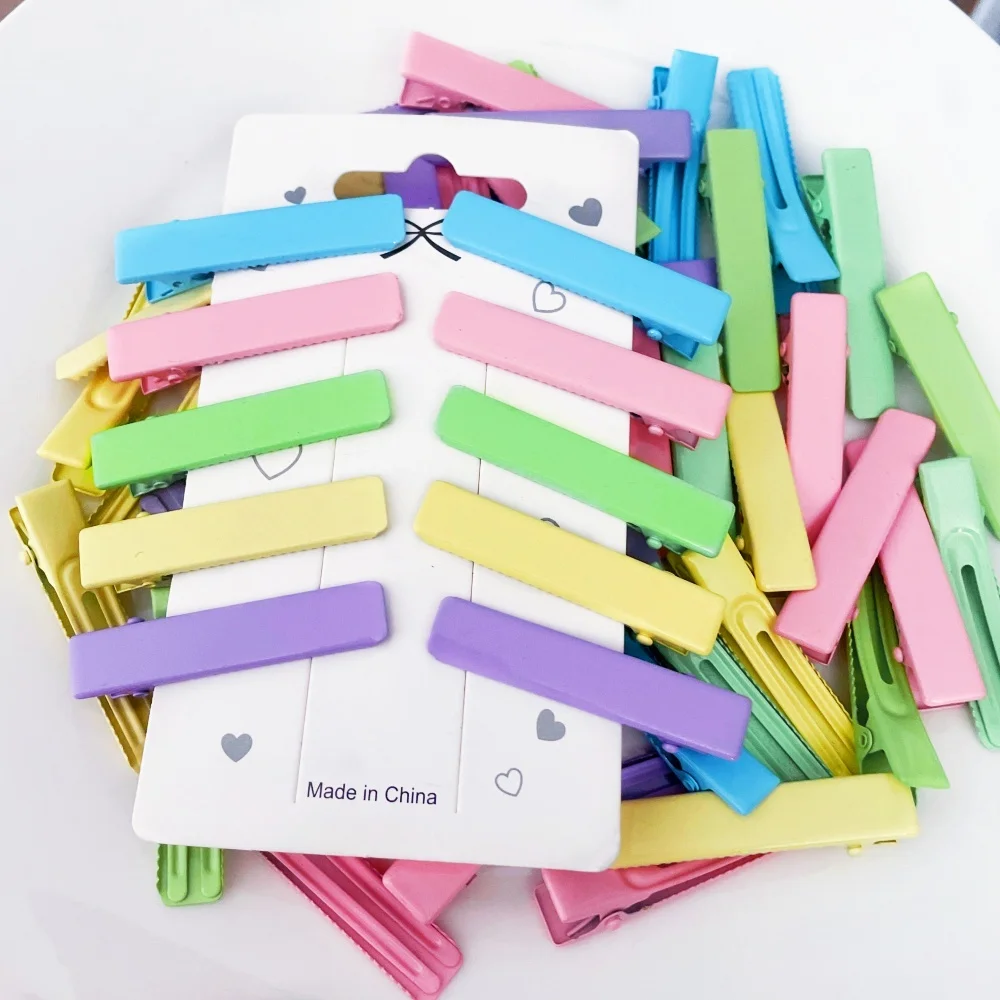 10/20pcs 5cm Metalen Haarspeld Snoep Kleur Haar Clip Krokodil Eendenbek Haarspelden Voor DIY Sieraden Maken Meisjes haar Accessoires