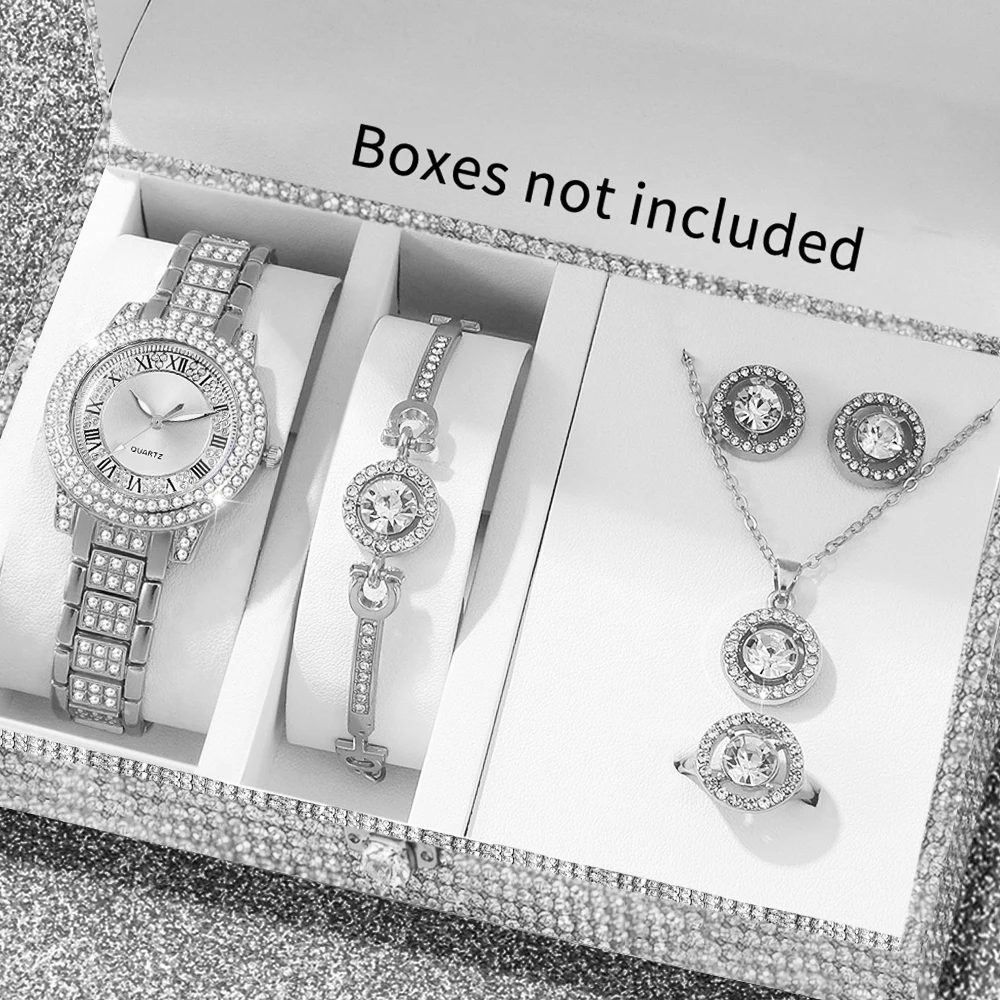 6pc  fashionable quartz watch and versatile accessory set for daily wear as gifts for friends and family