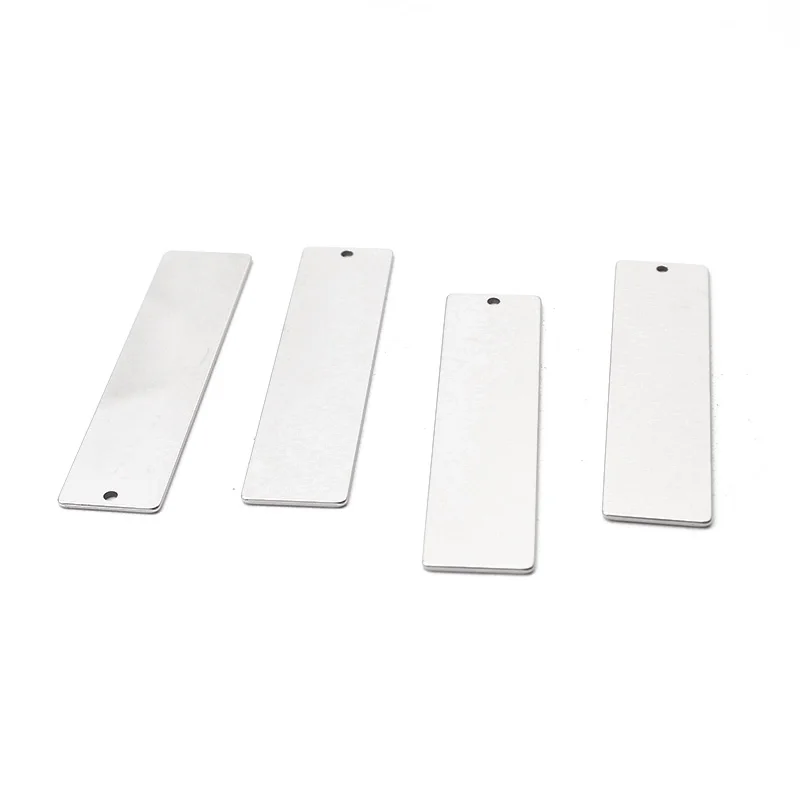 10 szt. Zawieszki do prostokąt ze stali nierdzewnej tłoczenia 12x50mm do grawerowania dla naszyjnik DIY akcesoria do wyrobu biżuterii bransoletek — zdjęcie 4