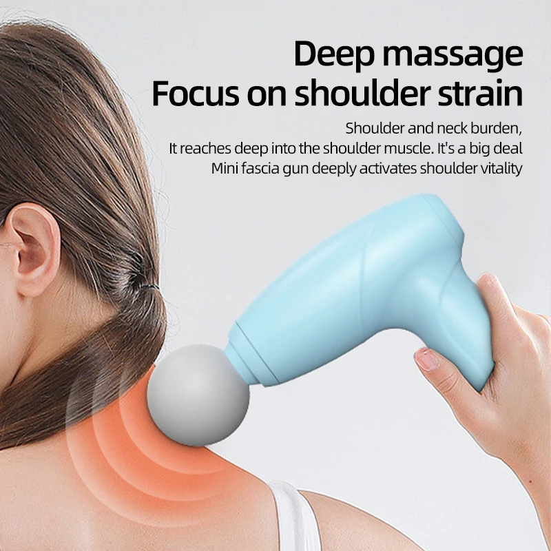 

USB rechargeable massage gun, mini muscle massage gun, portable fascia gun, neck and back massager, fitness recovery massager
