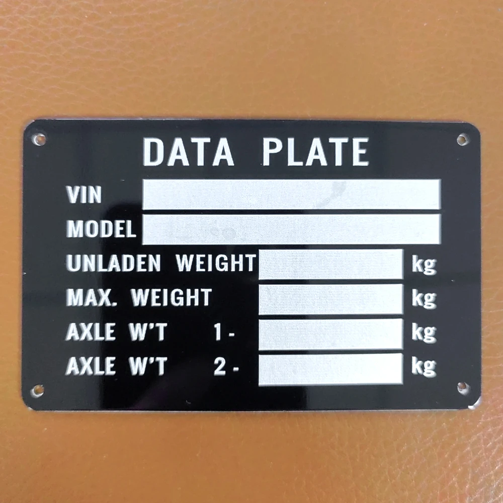 Blank or Engraved Aluminum Trailer ID Tag Vin Date Plate 86 X 54mm Serial GVWR Medical RV Parts Camper Accessories