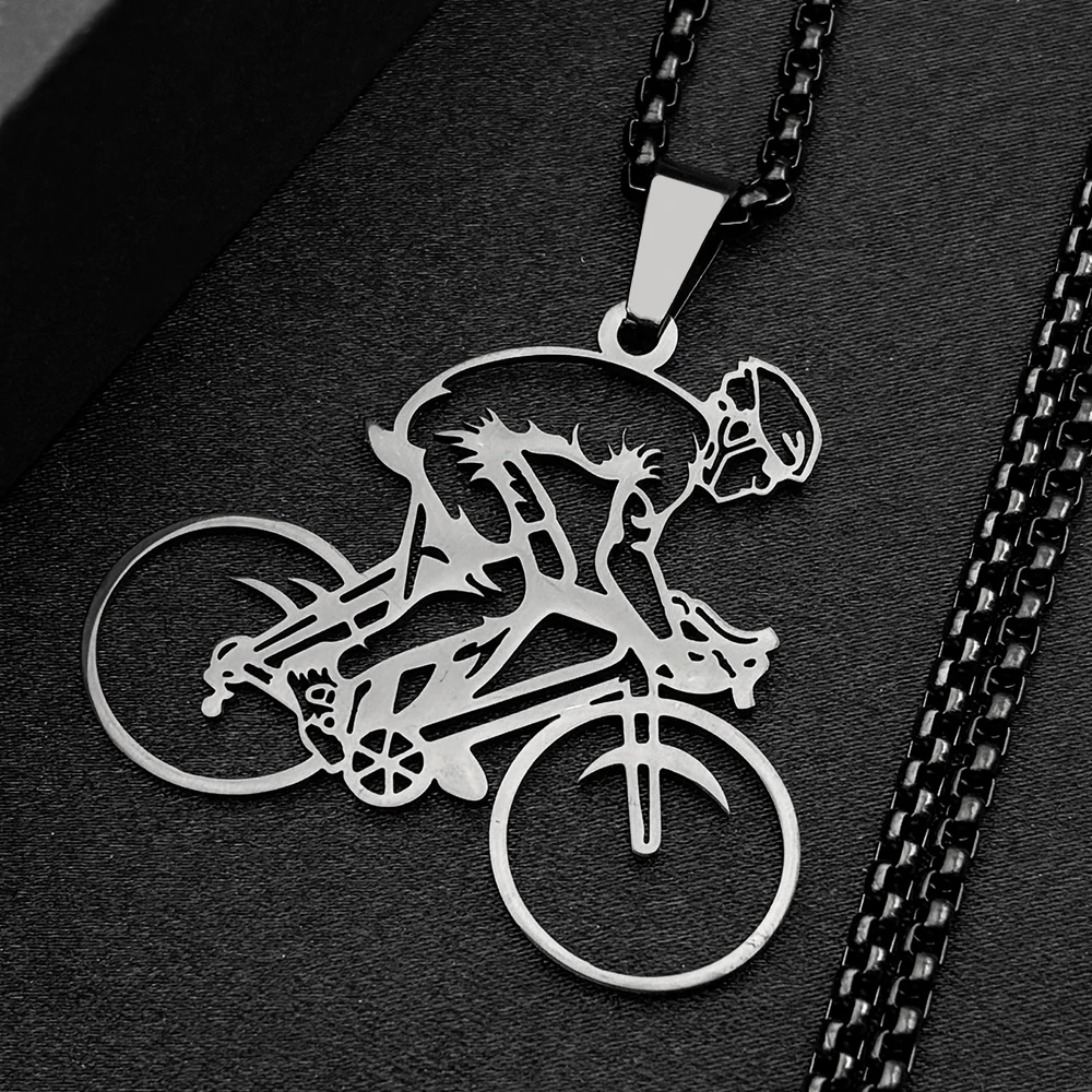 Mountainbike Fahrer Kette Für Frauen Männer Edelstahl Silber Farbe Extreme Outdoor Sport Liebhaber Männlich Hiphop Halskette Schmuck – Detail 5
