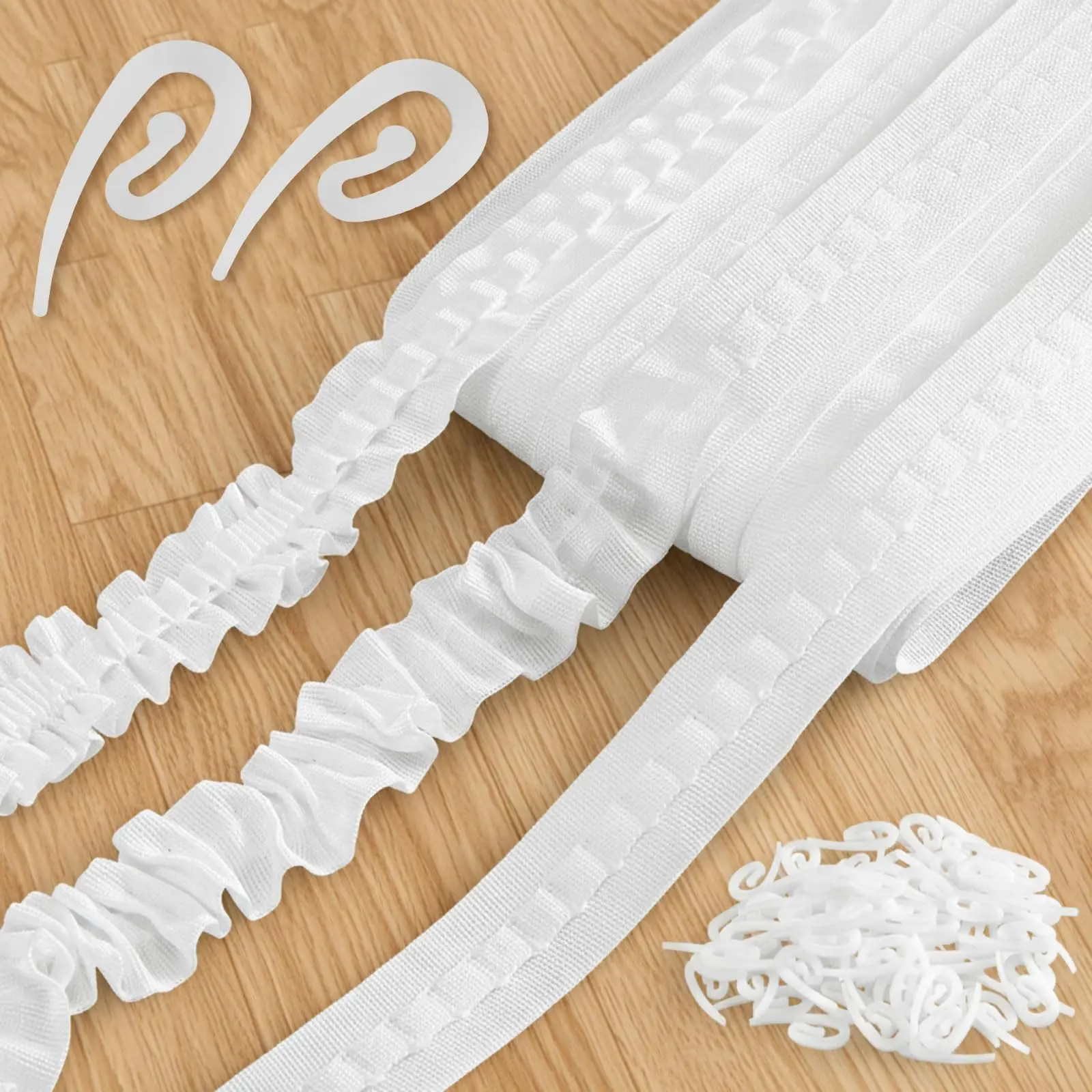 Curtain Pull Pleat Tape with Hooks 25mm Wide Pleater Tape for Curtains Heading Used to Make Home Decor Items Curtain Accessory
