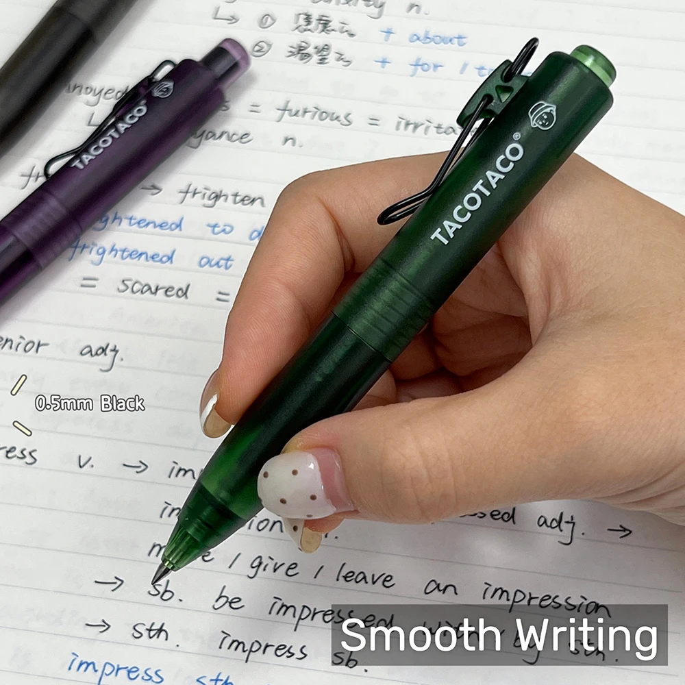 4 Pcs/Box Forest Style Pocket Pen Set 0.5mm Simple Series Quick-Dry Pens Creative Black Gel Pen For Study and Office Use