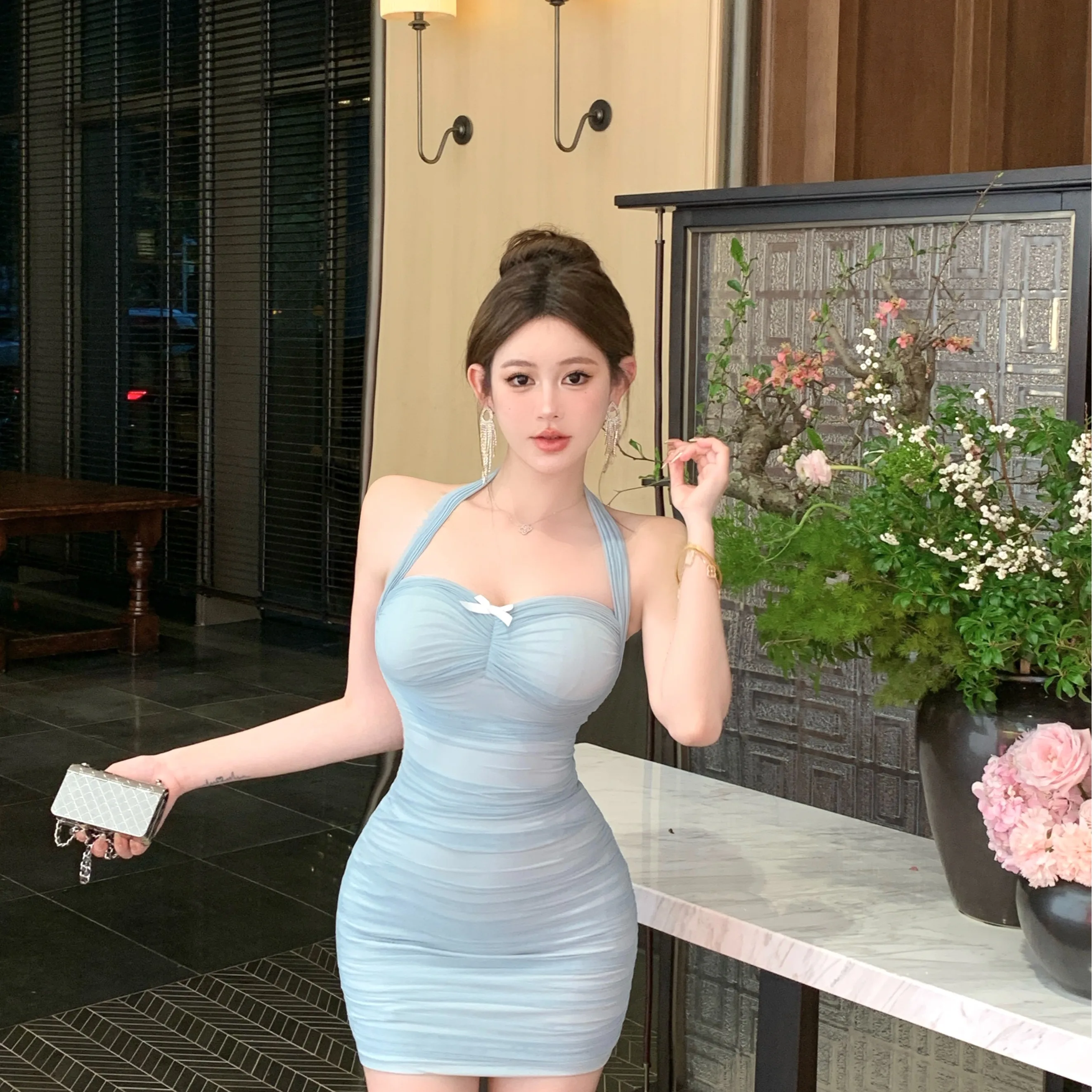 Brtte Ne Hängen Mich Wrap Bodycon Dr Hohe Taille ort Rock Koreanische Sle Frühling Herbst Neue Sle Abnehmen Dr