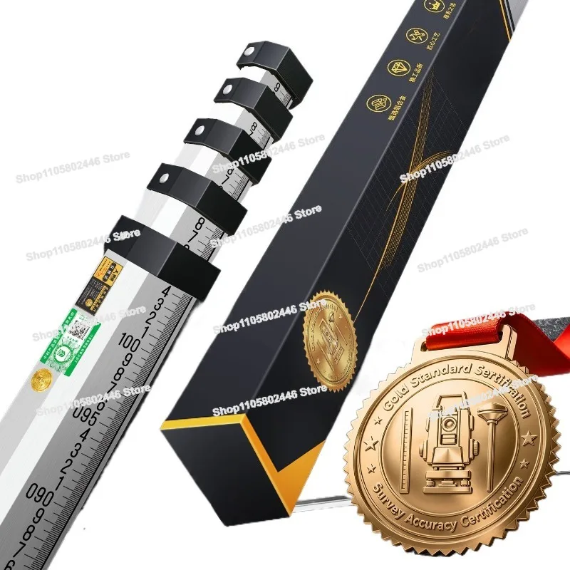 5 Meters Tower Ruler 7 Meters 3 Meters Level Ruler, Telescopic Measuring Ruler Rod 10 Meters, National Standard High Precision