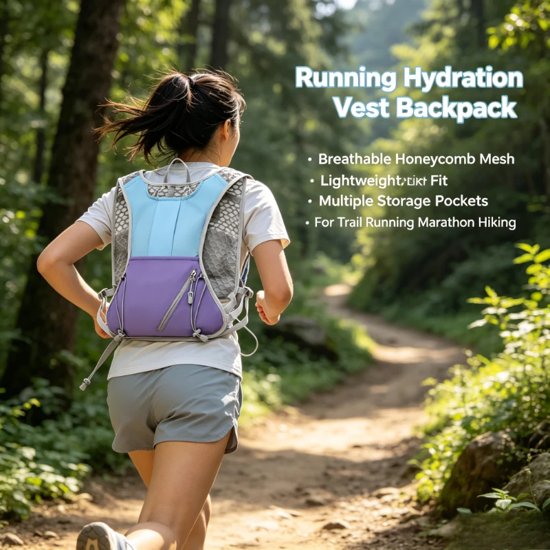Outdoor Hydration Backpack for Trail Running Cycling Hiking Marathon, Unisex Daypack Scratch-Proof Sturdy Durable Sports Bag