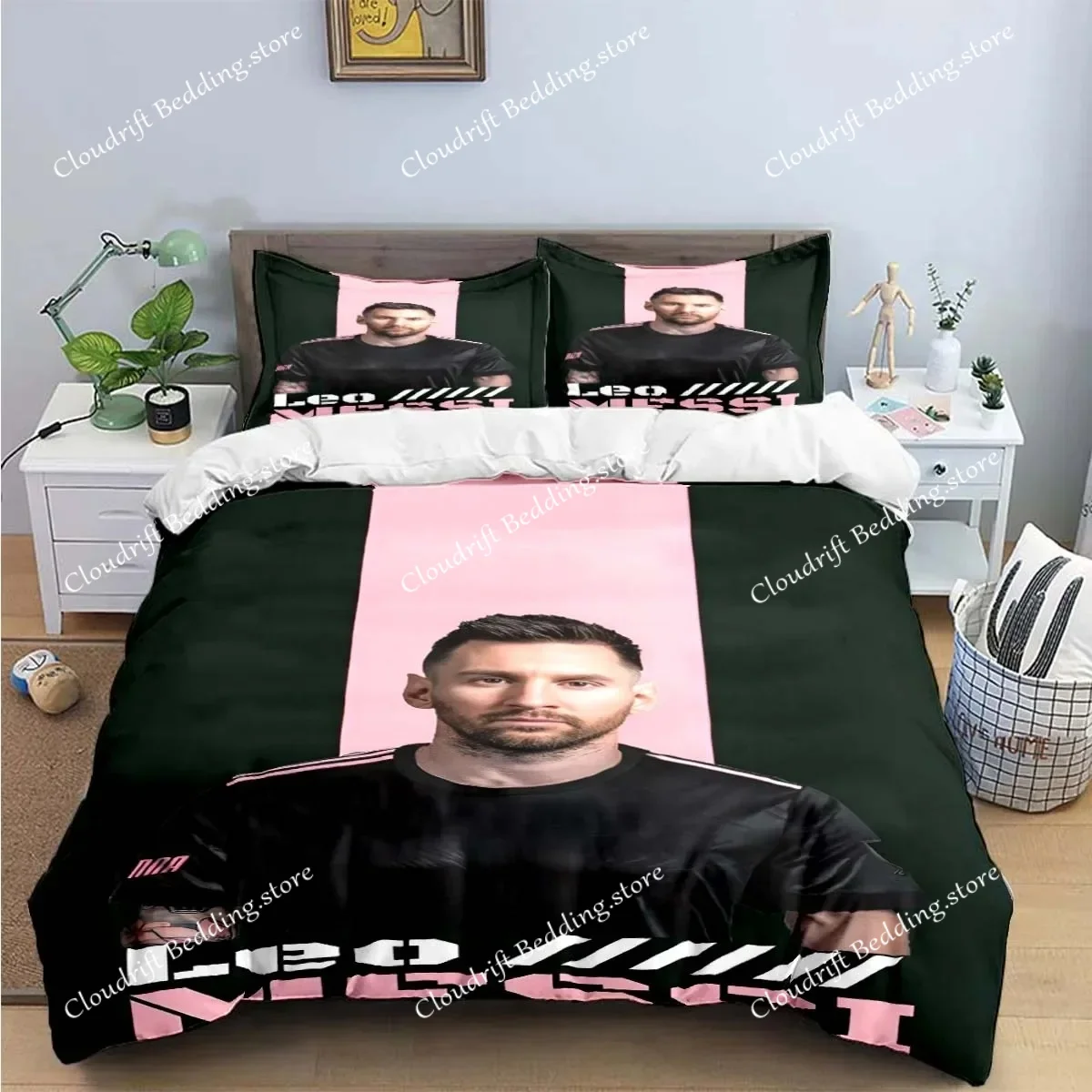 

Fashion Football Star M-Messi R-Ronaldo Printing Bedding Set Duvet Cover Comforter Bed Youth Kids Girl Boys Luxury Gift