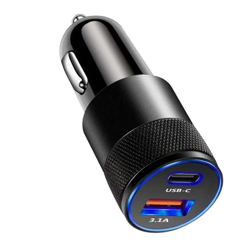 USB C 차량용 충전기 어댑터 담배 라이터 USB 충전기 QC3.0 3.1A 충전
