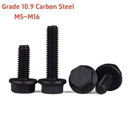Black Hexagon Head with Serrated Flange Cap Screw M5 M6 M8 M10 M12 M14 M16 Grade 10.9 Carbon Steel Hex Washer Head Bolt