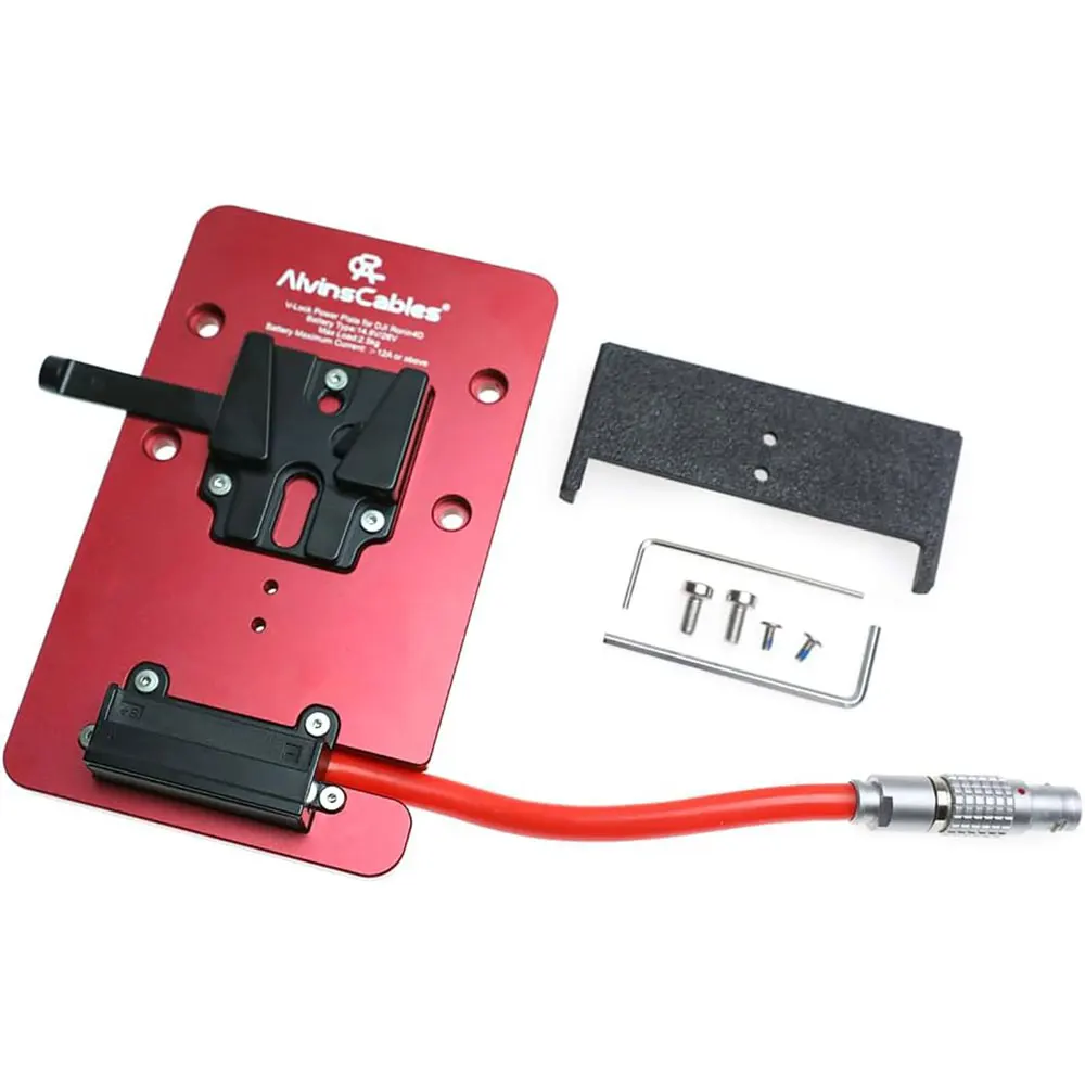 

Alvin's Cables V Mount Battery Plate for DJI Ronin 4D, with Straight 1B 6-Pin Male DC-in Out Put Battery Mounts Plate V Mount Pl